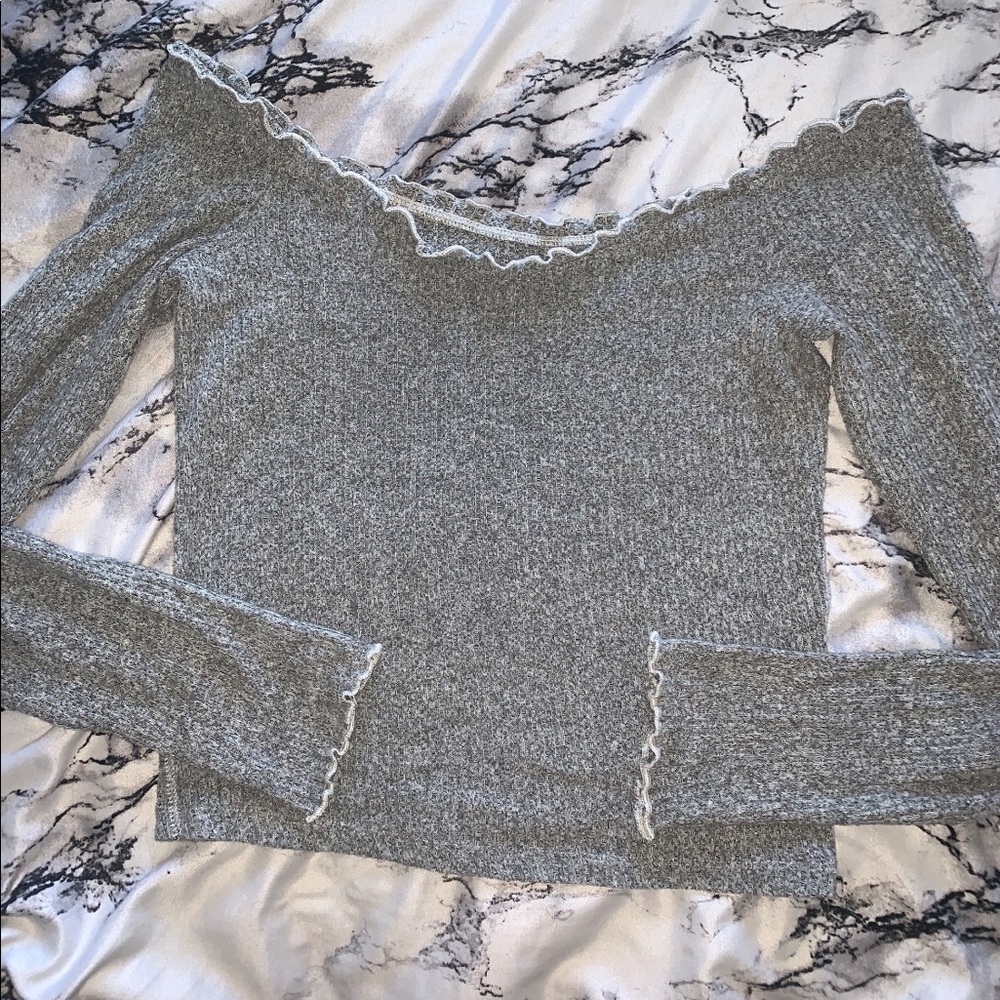 Abercrombie & Fitch Off the Shoulder Ribbed Top
